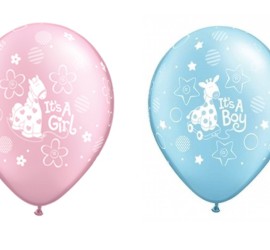 Latexballons It's a girl rosa It's a boy blau
