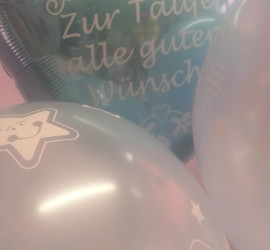 Folienballon blau Zur Taufe alle guten Wünsche