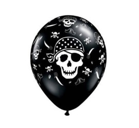 Latexballons schwarz Pirate Skull