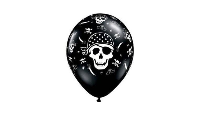 Latexballons schwarz Pirate Skull