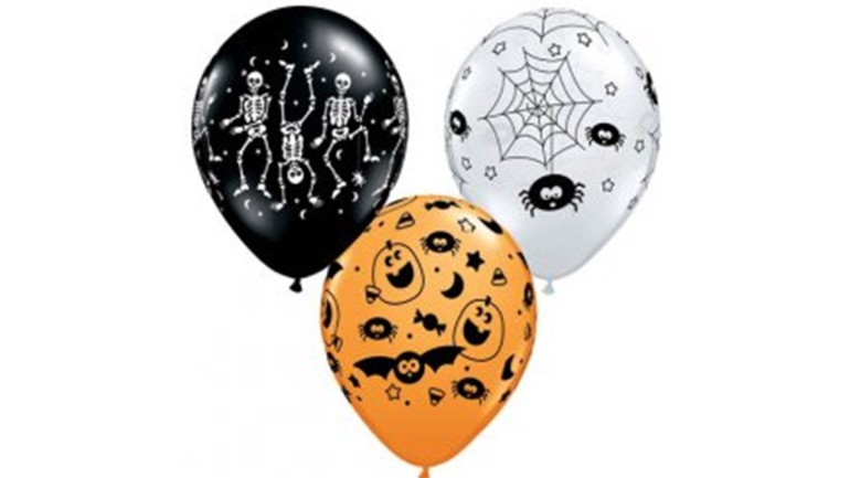 Latexballons schwarz silber gold Halloween spooky