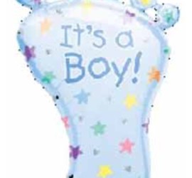 Folienballon It's a boy Babyfuss blau