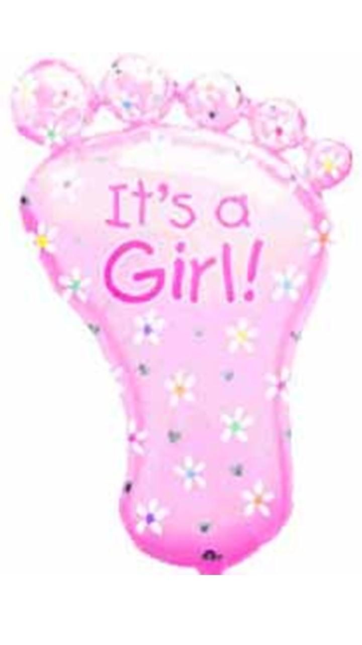 Folienballon It's a girl Babyfuss rosa