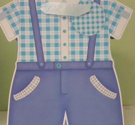 Geschenksackerl blau Latzhose