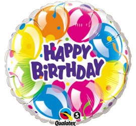 Folienballon Happy Birthday bunt