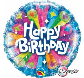 Folienballon Happy Birthday blau bunt