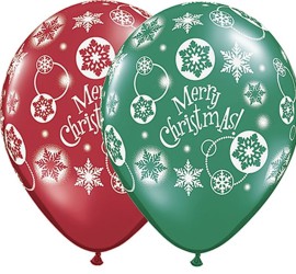 Latexballons Weihnachten Merry Christmas rot grün