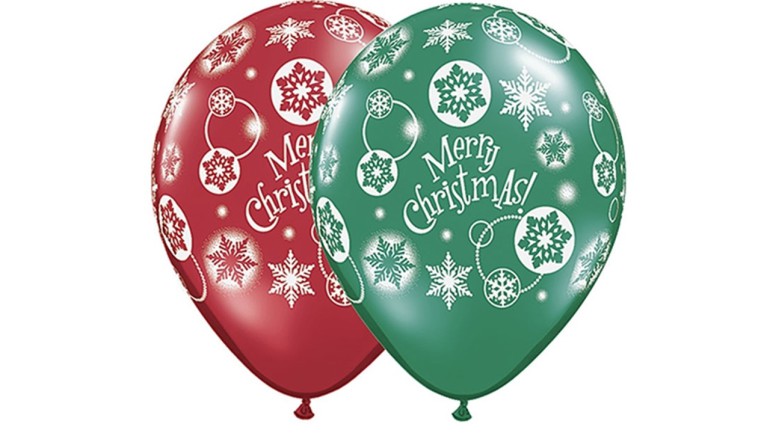 Latexballons Weihnachten Merry Christmas rot grün