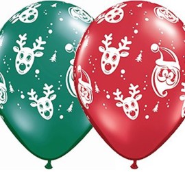 Latexballons Weihnachten grün rot
