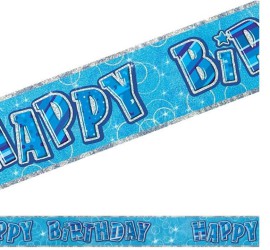 Banner Happy Birthday blau