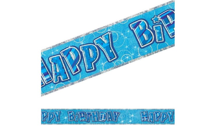 Banner Happy Birthday blau