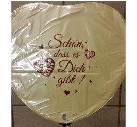 Folienballon weiß Schön, dass es dich gibt