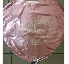 Folienballon rosa Zur Taufe alles Liebe