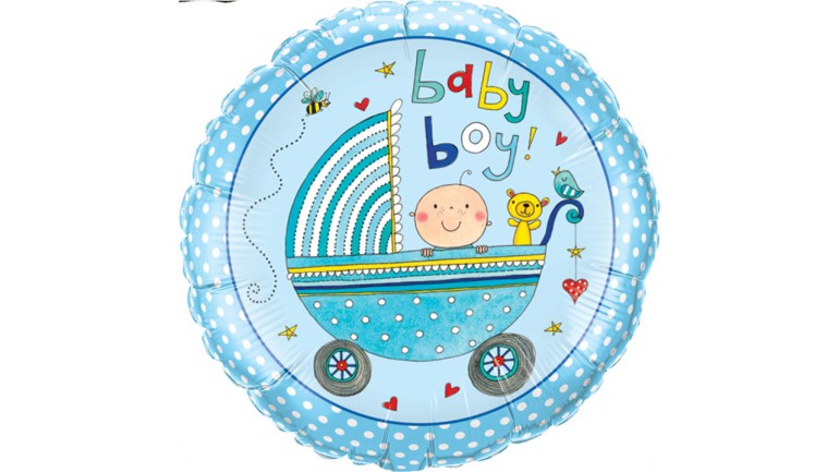 Folienballon blau Baby Boy Kinderwagen