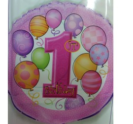 Folienballon erster Geburtstag Mädchen