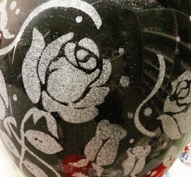 Latexballon silberglitzer Rosen