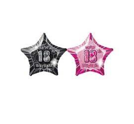 Folienballon Happy 18th Birthday schwarz und pink
