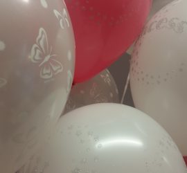 Latexballons weiß und rosa Princess