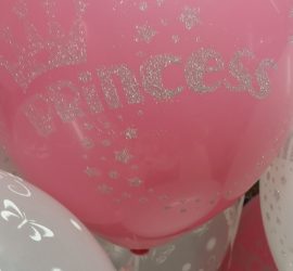 Latexballons weiß und rosa Princess