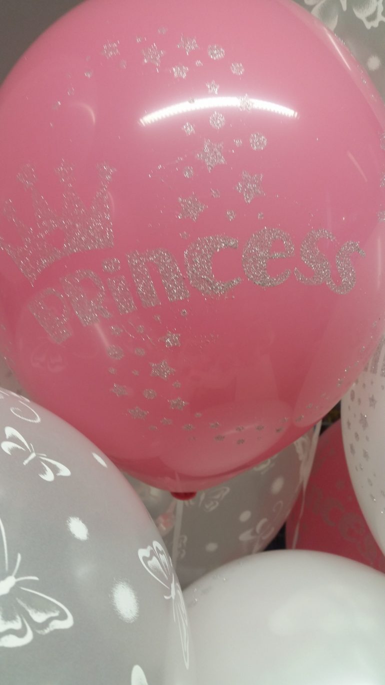 Latexballons weiß und rosa Princess