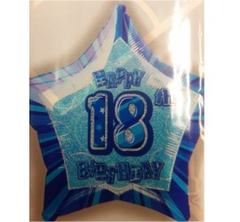 Folienballon blau 18. Geburtstag