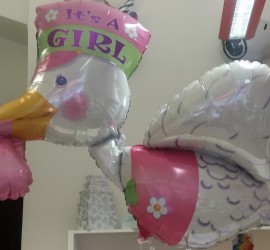 Folienballon Storch It´s a girl