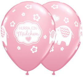 Latexballon Hurra ein Mädchen