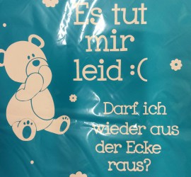 Folienballon blau es tut mir leid