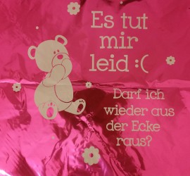 Folienballon pink es tut mir leid