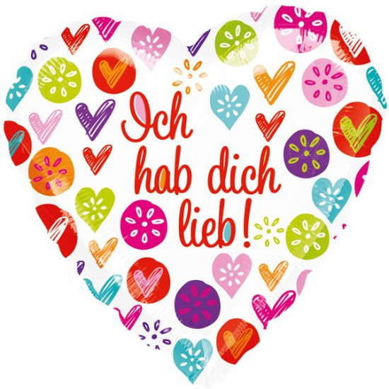 Folienherz `Ich hab dich lieb´