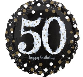 runder Folienballon zum 50. Geburtstag