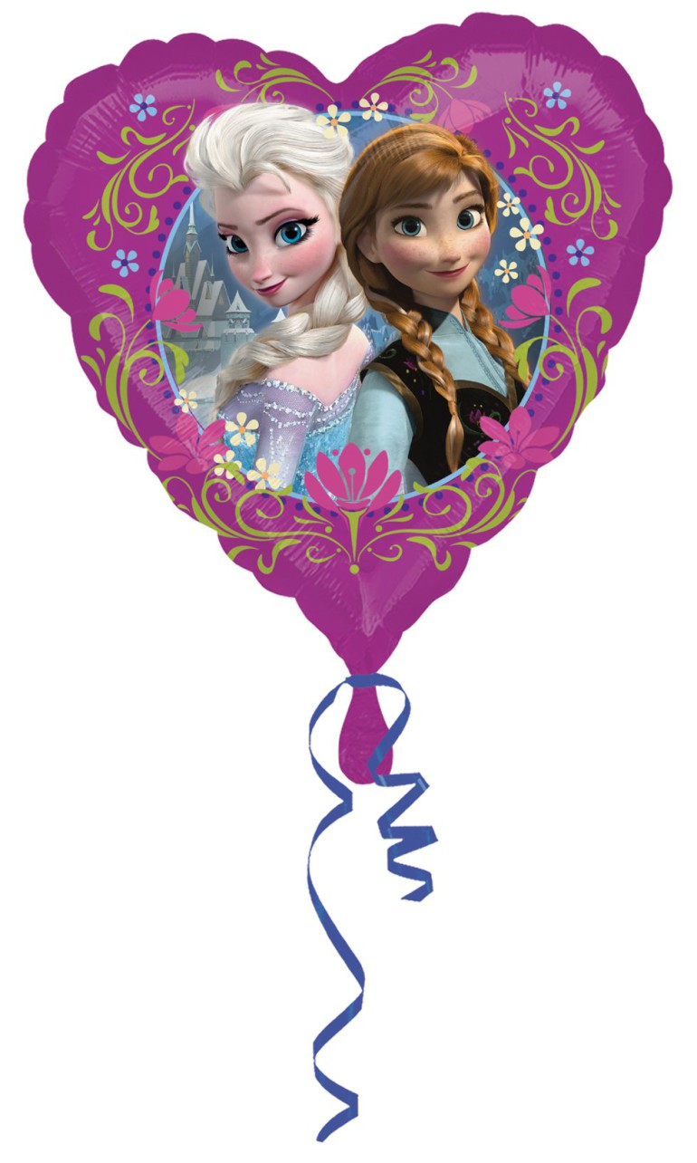 Folienherz frozen mit Anna und Elsa