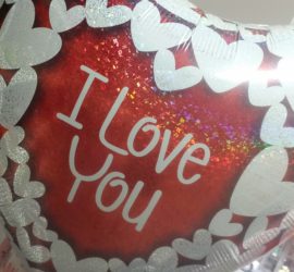 Folienherz `I Love You´ - 90 cm groß - glitzernd