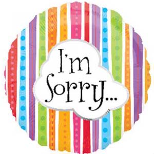 I´m sorry... runder Folienballon 45 cm, bunt