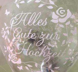 Alles Gute zur Hochzeit - durchsichtiger Latexballon mit weißer Aufschrift