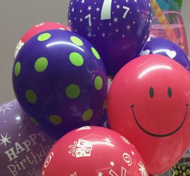 Kindergeburtstag - bunte Latexballons mit verschiedenen Aufdrucken