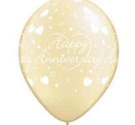 Happy Anniversary - Alles Liebe zum Jahrestag - Latexballon champagnerfarben 30 cm