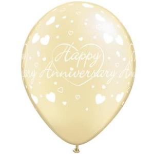 Happy Anniversary - Alles Liebe zum Jahrestag - Latexballon champagnerfarben 30 cm
