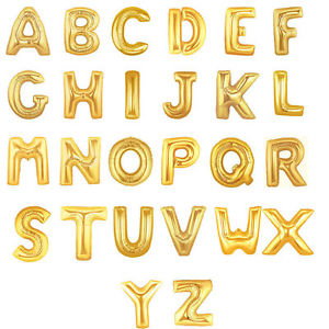 Buchstaben - gold - heliumgeeignet - 86cm hoch und 66 cm breit - Folie