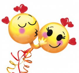 Folienballon verliebtes Smiley-Pärchen!