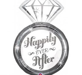 Happily Ever After - Diamantring - Folienballon für die Verlobung oder zur Hochzeit