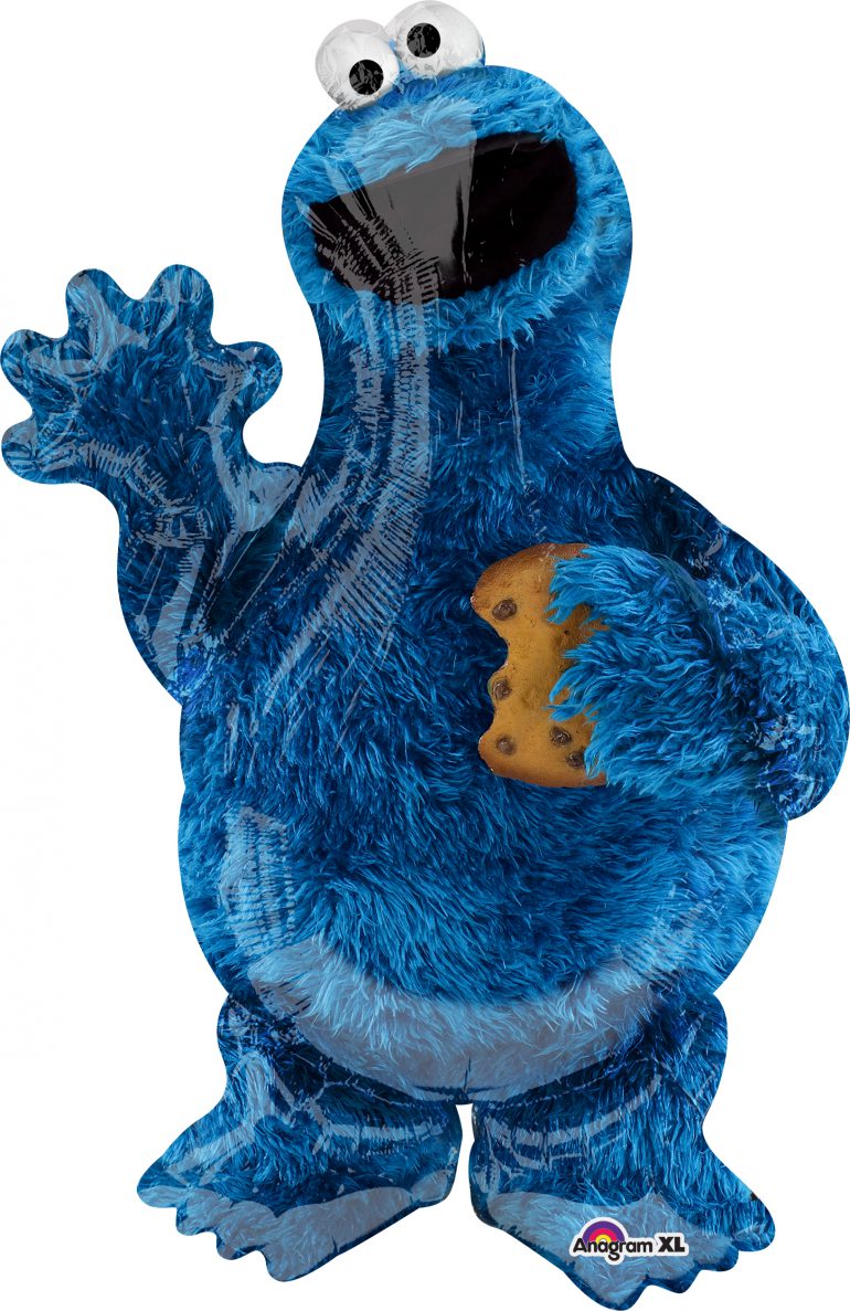 Cookie Monster von der Sesamstrasse - Folienballon 88 cm hoch