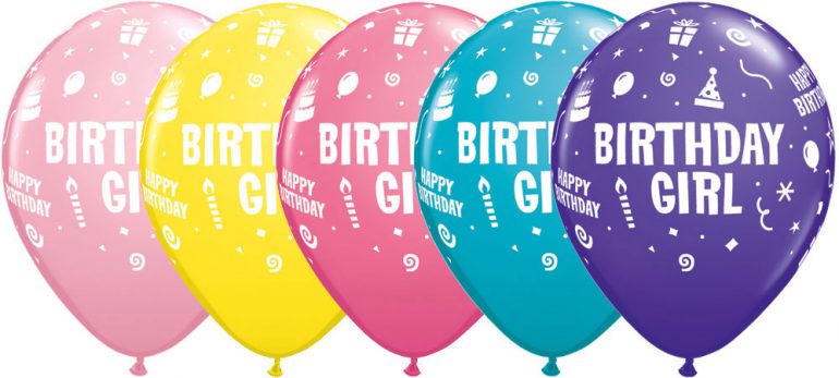BIRTHDAY GIRL - Latexballon in fünf verschiedenen Farben - zum Geburtstag!