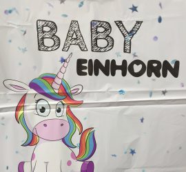 Folienballon `BABY Einhorn´ - für Einhornfans oder auch zur Geburt eines Sonnenscheins!