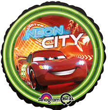 Lightning McQueen - Cars - Neon City - runder Folienballon 45 cm