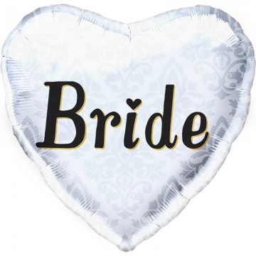 Folienherz Bride - für die Hochzeit, für den Polterabend... 45 cm