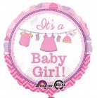 It´s a Baby Girl! Es ist ein Mädchen! Zur Geburt, zur Babyparty, Babyshower, runder Folienballon 45 cm