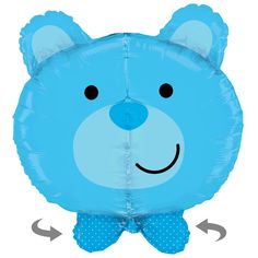 Teddybärkopf in blau, riesig! Zur Geburt, für die Babyparty (babyshower), zum Geburtstag!