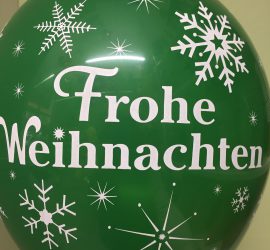 Frohe Weihnachten - Merry Christmas - Weihnachtsdeko - grüner Latexballon