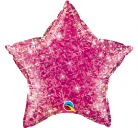 rosa - pink - glitzernd - Folienstern - 50 cm